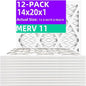 14x20x1 Air Filter (12-Pack) MERV 11 MPR 1200 & FPR 7 Pleated Air Filter (Actual Size: 13.75"x19.75"x0.75"),14x20x1 air filter