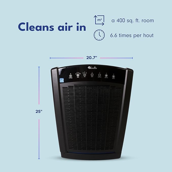 LivePure Bali Series Multi-Room Whole House Large Console Air Purifier, True HEPA Filter Captures Allergens, Smoke, Mold, Pollen, Dust Mites, Pearl White