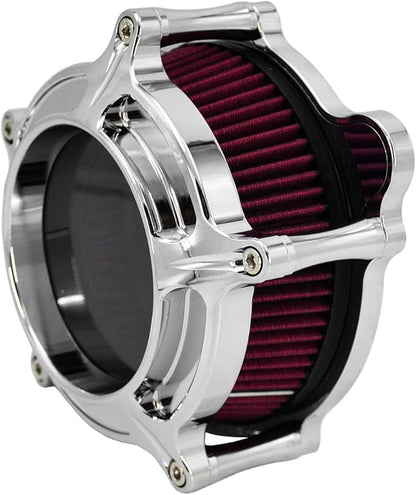 HDBUBALUS Motorcycle Air Filter Cleaner Intake Filter System Kit (B-For Touring 00-07/ Dyna 00-17,Softail 00-15)