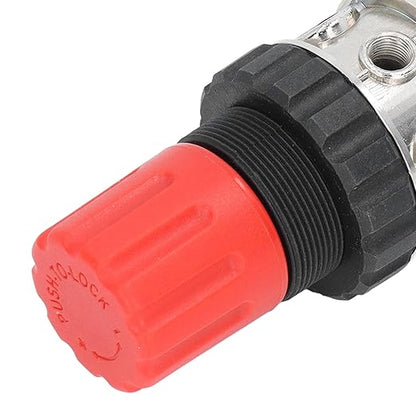 Oil Water Separator Filter Pressure Regulator, Air Compressor Filter with 1/2in NPT, Zinc Alloy Shell for Airbrush and Pneumatic Tools, Manual Drainage Design for Stable Air Flow