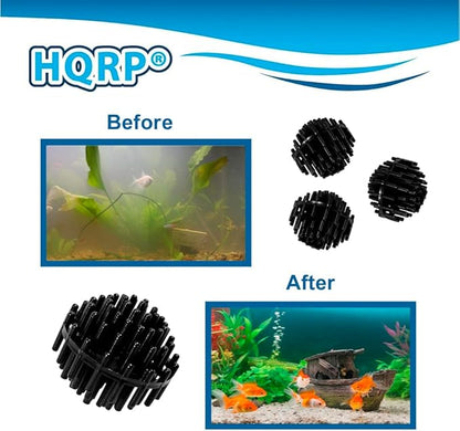 HQRP 100 pcs Bio Balls Filter Media 1.5 Inch - Large Bio Ball for Aquarium, Pond, Waterfall, Fountain Filter Media in Mesh Bag with Zipper