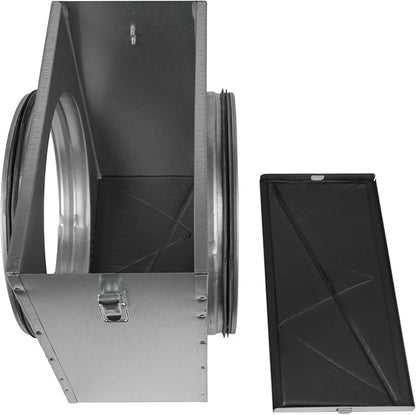 Repa Market 10" Duct Air Filter Box – Galvanized Steel Inline Dryer Filter Housing for Round Duct - EPDM Rubber Gaskets – Easily Serviceable Lint Trap – Intake Ventilation, Home Improvement