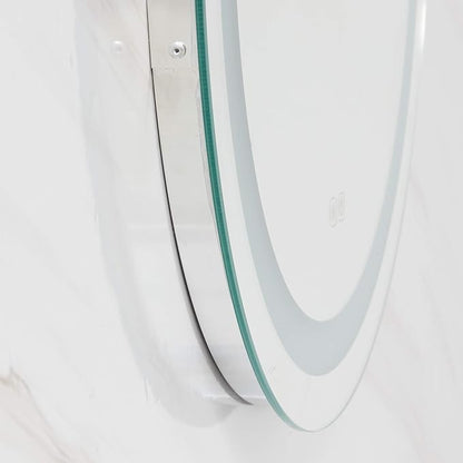 Illuminated Bathroom Mirror 800 x 800 MM Round LED Wall Mounted Vanity Mirror with Touch Sensor and Demister Pad Anti -Fog Makeup Mirror for Home Hotel IP44 Rated