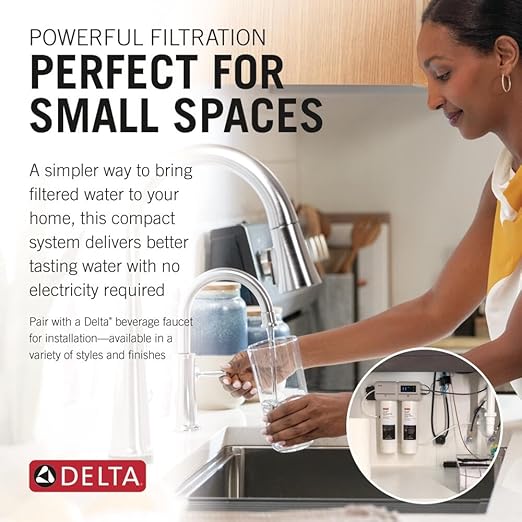 Delta Clarifi Advanced 2 Stage Under Sink Water Filter System, Water Filter for Kitchen Sink Beverage Faucet, DWQ3502020