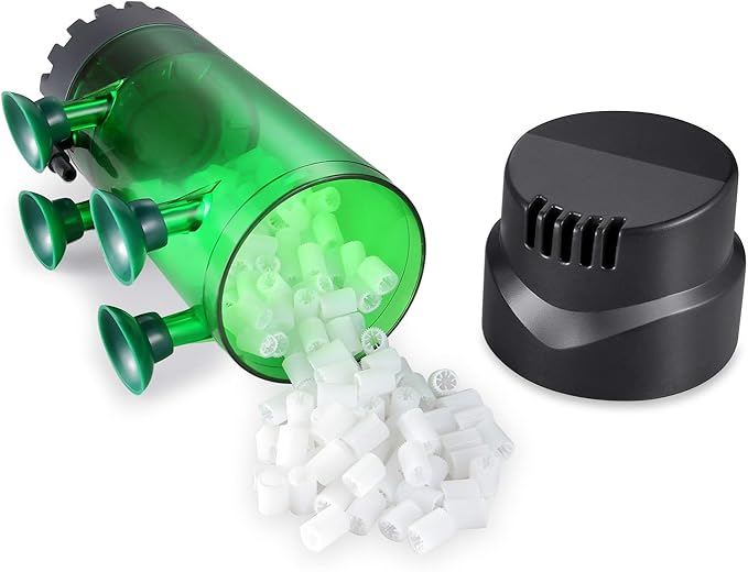 Fluidized Moving Bed Filter Bubble Bio Media Reactor for Aquarium Fish Tank with Air Stone and Sponge Filter