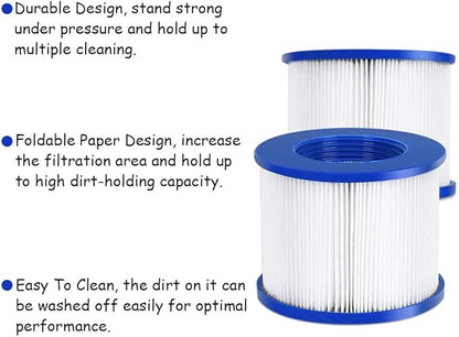 EDOSTORY Hot Tub Filter Replacement Cartridges, Fold White Filter Paper for Many Massage Pool Models Brand
