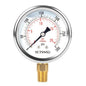 2-1/2" Dial Size, 0-300 Psi Pressure Gauge, Glycerin Liquid Filled, 1/4" NPT Lower Mount, Stainless Steel Case, for Regulator, Air Compressor, Water System, HVAC, Hydraulic, Pressure Test