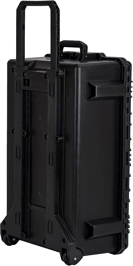MEIJIA Portable All Weather Waterproof Camera Case,Customizable Fit Foam with Rolling Wheels and Retractable Pull Handle,31.3"X20.3"X12.25"