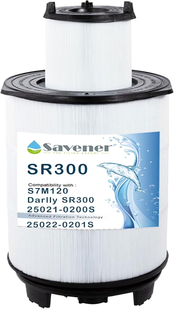 Savener® S7M120 System 3 Inner and Outer Pool Filter, Compatible with 25021-0200S & 25022-0201S, Replacement for Sta-Rite System 3 S7M120-KIT, SR300 Pool Filter Cartridge, 300 Sq. Ft
