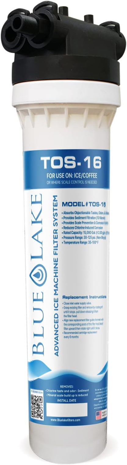 Ice Maker Filter - Inline Water Filter Kit & Cartridge TOS-16 - Filter for Icemaker and Coffee Maker - Ice Machine Water Filter Purifier - Commercial Filtration and Purification System - by Blue Lake