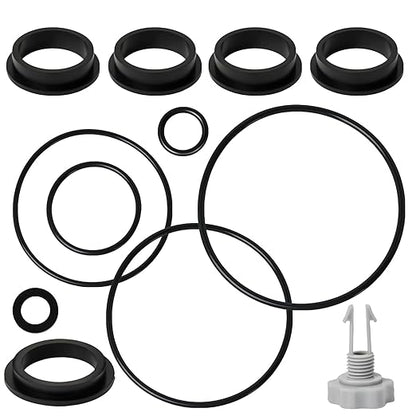 Sand Filter Pump O-Ring Replacement Kit (12-Piece) - Compatible with Intex/Krystal Clear Models 26641EG, 28645EG & Part 25013 Air Release Valve - Pool Filter Gasket Seals Set