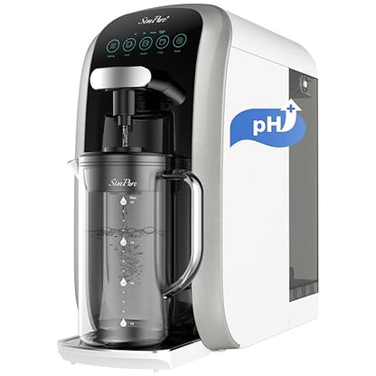 SimPure Y7T-A Countertop Reverse Osmosis Water Filter, NSF/ANSI 58 Certified, 5 Stage RO Water Filtration System, Water Purifier for Home, No Installation, 4: 1 Pure to Drain, pH+ Balanced ALK Taste