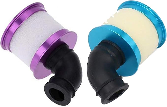 2Pack ShareGoo Aluminum Capped Air Filter Sponge Cover 04104 Upgrade Parts Compatible with RC 1/10 HSP Traxxas Himoto Redcat Nitro Truck Buggy