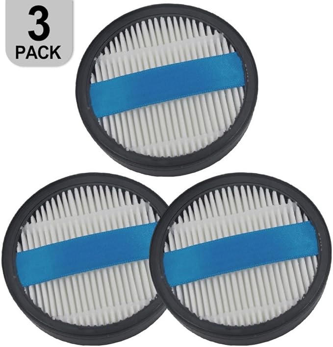 CHEBIO Filter Replacement Parts for V16PRO Cordless Vacuum Cleaner, Washable Reusable High Efficiency Vacuum Cleaner Filters with Blue Handle, 3 Pack
