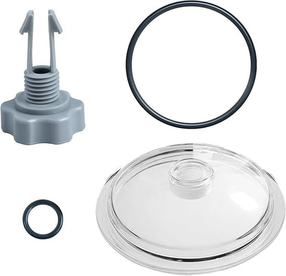 Heran SF80110-1 Leaf Trap Cover Lid with O-Ring and Valve Compatible with Intex 12 Inch Sand Filter Pumps (2100 GPH), Sand Filter Pump Replacement Parts, Pool Pump Accessory for Maintenance
