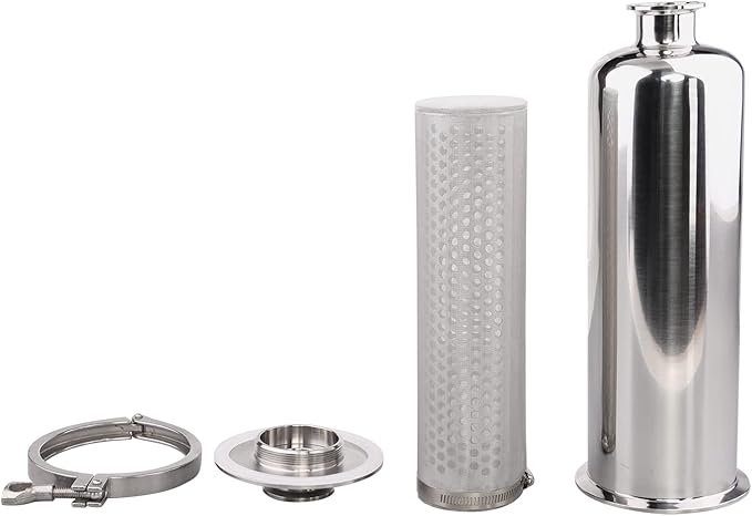 DERNORD 1.5 Inch Tri-Clamp Filter - SS304 Sanitary Fittings Inline Straight Strainer with 60 Mesh Stainless Screen