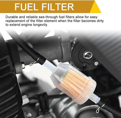 2PCS Gas Inline Fuel Filters with Magnet, Small Engine Fuel Filter, 1/4 Inch x 5/16 Inch Fuel Filters, Car Accessories Inline Gas Fuel Filter for Motorcycle Lawn Mower Tractors Small Engine