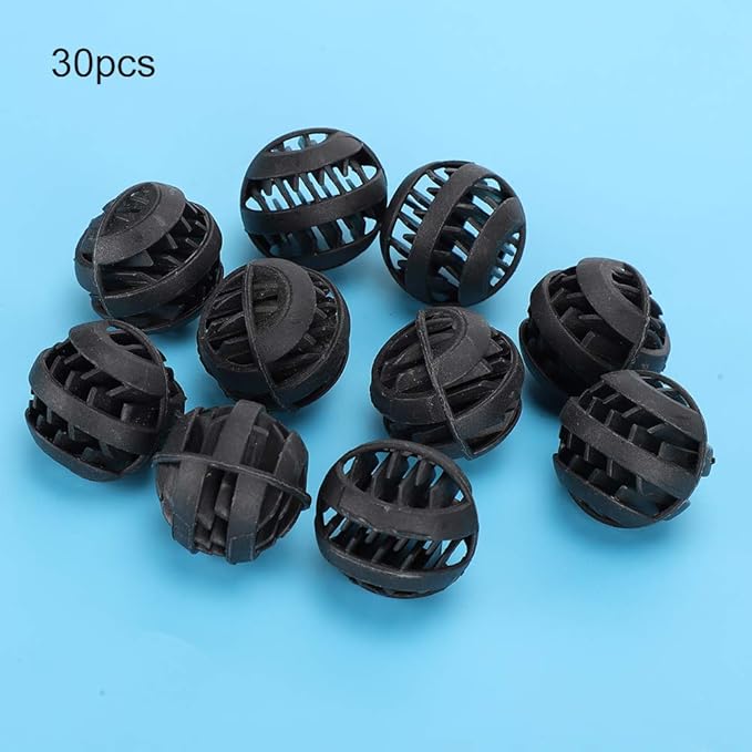 30 Pack Biofiltration Filter Balls, Removes and Nitrites, Reusable Plastic, for Freshwater and Seawater Aquariums