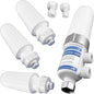 Bidet Water Filter System, Toilet Water Filter for Electronic Bidet Seats, with 4pcs replaceable Filter Cores and 2 Adapters, compatible with 1/2" 1/4" 3/8" Water Hose