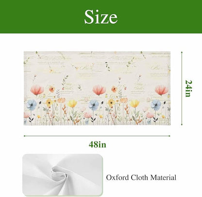 Fluorescent Light Covers for Ceiling Lights Spring Poppy Floral Magnetic Light Filters 1 Pack 4x2 ft Wildflower Vintage Ceiling Lights Cover for Classroom Office School Home Drop Lamp Decor
