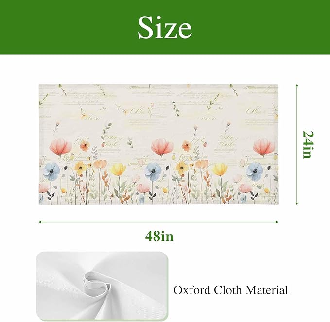 Fluorescent Light Covers for Ceiling Lights Spring Poppy Floral Magnetic Light Filters 3 Pack 4x2 ft Wildflower Vintage Ceiling Lights Cover for Classroom Office School Home Drop Lamp Decor
