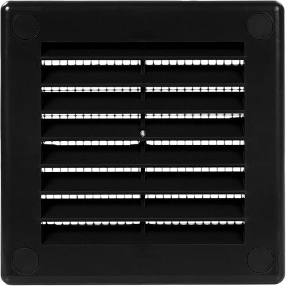 Vent Systems 3" x 3" - Pack of 2 - Black Plastic Soffit Vent Cover - Durable Flat Square Air Vent Grille with Mesh Screen - Weather Resistant Ventilation Grill - Wall & Ceiling, Indoor & Outdoor