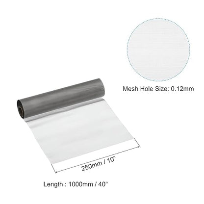 PATIKIL 40" L x 10" W Woven Wire Mesh, 120 Mesh 316L Stainless Steel Air Vent Filter Screen for Window Security Vent Cover Filtration Animals Fence