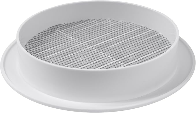 Vent Systems 5'' Inch - White - Soffit Vent Cover - Round Air Vent Louver - Grill Cover - Built-in Insect Screen - HVAC Vents for Bathroom, Home Office, Kitchen