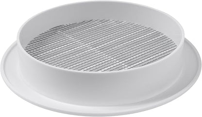 Vent Systems 5'' Inch - White - Soffit Vent Cover - Round Air Vent Louver - Grill Cover - Built-in Insect Screen - HVAC Vents for Bathroom, Home Office, Kitchen