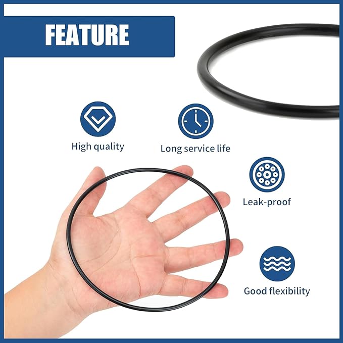 10-pack Water Filter O-rings, 5.51 Inch Sealing Gaskets for 151122 Housing, Rubber Replacement Parts for Large Filtration Systems, Flexible Leakproof, 1-set
