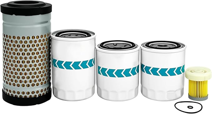 6C060-99410 Outer Air Filter HH160-32093 Oil Filter Maintenance Kit for Kubota B26 B2100 B2400 B2410 B2630 B2910 B3030 B7400 B7500 B7510 B7610 with HH670-37710 Filter HH660-36060 Oil Filter