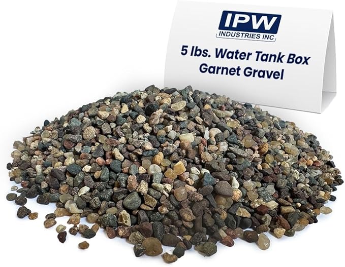 IPW Industries Inc., 5lbs. Water Tank Box Garnet Gravel - Ideal Under-Bed Support for Water Softeners, Water Tanks, and Mixed Media Filtration Systems Gravel #20 1/8 in. x 1/16 in