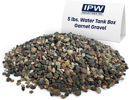 IPW Industries Inc., 5lbs. Water Tank Box Garnet Gravel - Ideal Under-Bed Support for Water Softeners, Water Tanks, and Mixed Media Filtration Systems Gravel #20 1/8 in. x 1/16 in