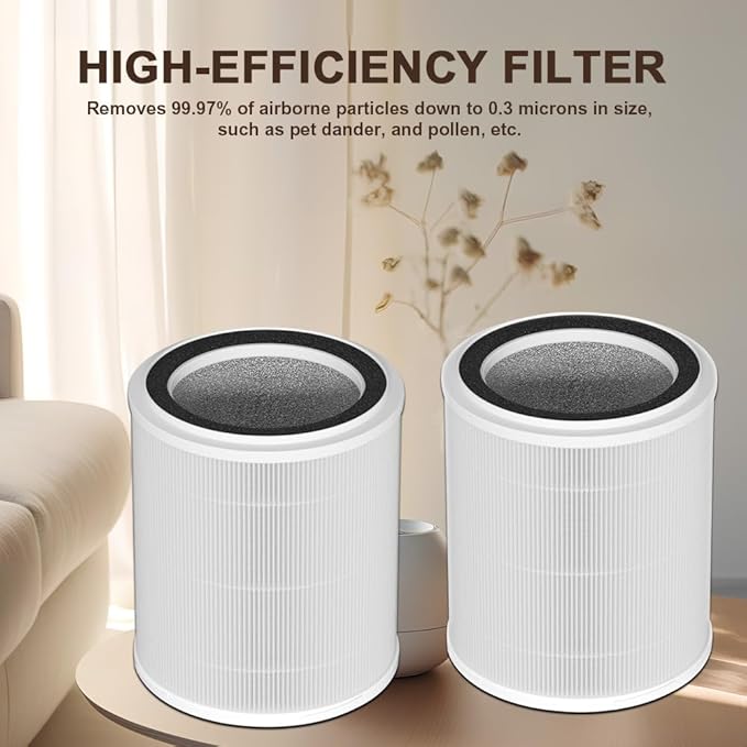 OSAP5FIL True HEPA Filters Replacement Compatible with OdorStop OSAP4 OSAP5 OSAP5FIL Air Cleaner Purifiers, Multi-Stage Filtration with Activated carbon Air Clean Dust VOCs Odor, Pack of 2