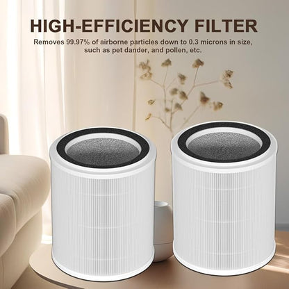 OSAP5FIL True HEPA Filters Replacement Compatible with OdorStop OSAP4 OSAP5 OSAP5FIL Air Cleaner Purifiers, Multi-Stage Filtration with Activated carbon Air Clean Dust VOCs Odor, Pack of 2
