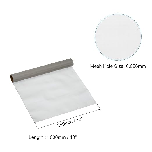 PATIKIL 40" L x 10" W Woven Wire Mesh, 500 Mesh 316L Stainless Steel Air Vent Filter Screen for Window Security Vent Cover Filtration Animals Fence