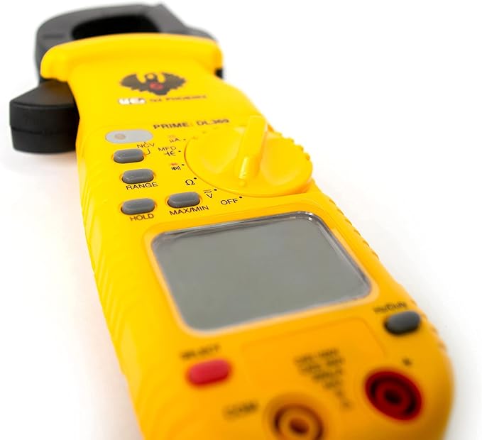 UEi DL369 Digital Clamp Meter HVAC Auto-Ranging 4000 Counts Volt Meter AC Amp Meter Measures AC Current AC/DC Voltage & Microamps Capacitance Resistance Diodes NCV Continuity Tester Live Wire Test