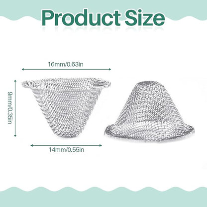 Funrous Stainless Steel Screens 3/4 Inch Conical Design Bowl Screen Filters Metal Filters Screens Filters, Adjustable Size(40 Pcs)