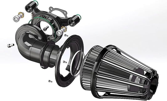 Big Sucker cone Air filter intake for harley air Cleaner Sportster Softail fatboy heritage dyna touring street road king Glide (Gauge style -Black, TypeB: Touring 01-07, Softail Dyna 99-15)