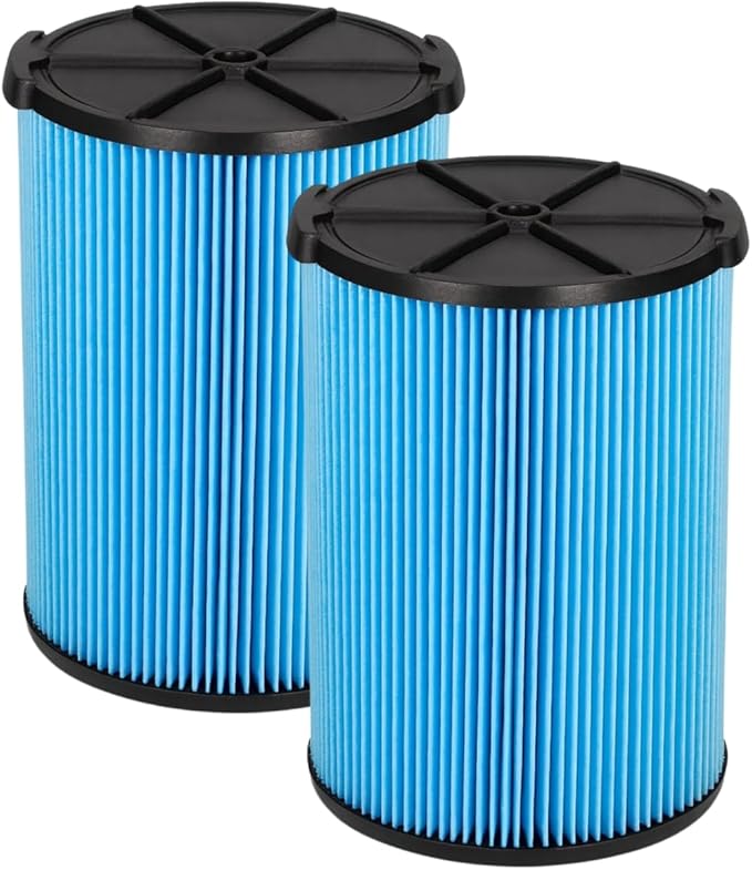 Nispira VF5000 3-Layer High-efficiency Replacement Filter Compatible with Ridgid Wet/Dry Vacs Vacuum 72952 5-20 Gallons WD1450 WD0970 WD1270 WD09700 WD06700 WD1680 WD1851 RV2400A. 2 Packs