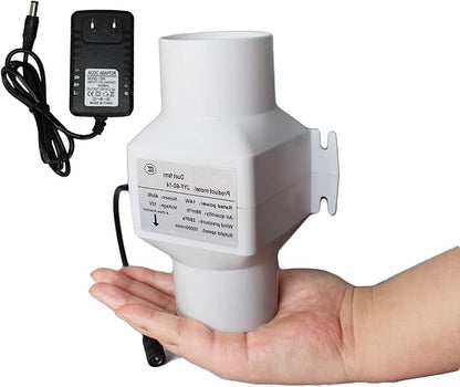 14W 2.3Inches Duct Inline Fan 60mm Mini Intake Fume Extractor Low Noise 57CFM Air Circulation Vent Blower for Fan Filter Grow Tent Ceiling Wall (Color : Not Adjustable Speed)