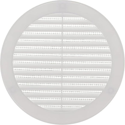Vent Systems 6" Inch (Opening Dimensions) - Pack of 100 - White Soffit Vent Cover - Plastic Round Air Vent Grille - Built-in Mesh Screen - HVAC Register Louver for Bathroom, Home, Kitchen