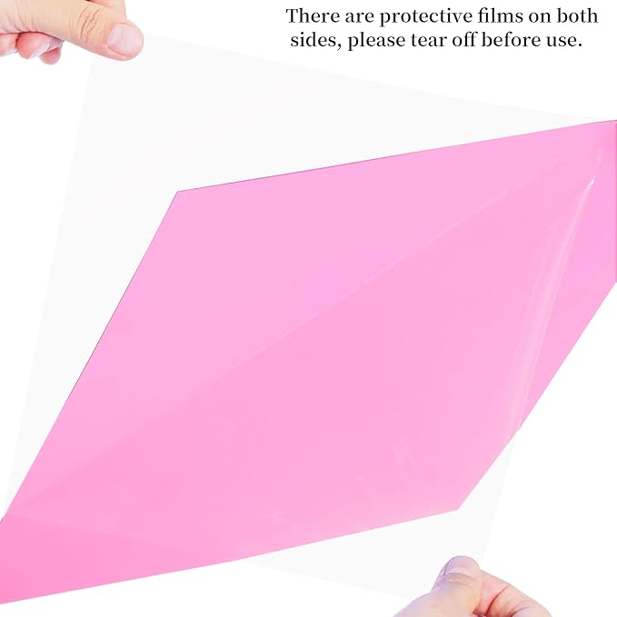 Lystaii 9pcs Gel Light Filter Color Correction Colored Overlays Transparent Film Lighting Gel Filter Plastic Sheets Correction 11.7 by 8.3 Inches for Film, Video, Photo, Stage (Pink)