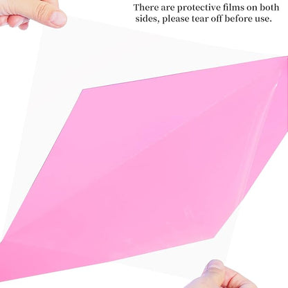 Lystaii 9pcs Gel Light Filter Color Correction Colored Overlays Transparent Film Lighting Gel Filter Plastic Sheets Correction 11.7 by 8.3 Inches for Film, Video, Photo, Stage (Pink)