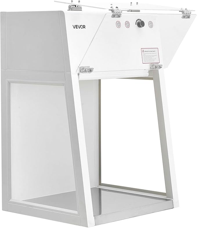 VEVOR Laminar Flow Hood, 20.08 x 20.47 x 23.62 inch Working Area Portable Clean Room, Meets ISO Class 5 Clean Room Standards, Adjustable, with HEPA-14 Filter and G1 Pre-Filter, for Laboratory Use