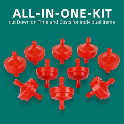 AUTOKAY Lawn Mower 1/4" Inline Gas Fuel Filter Compatible with 298090 298090S Toro 42-5240 56-6360 John Deere AM107314 LG298090 LG298090S PT4265 Pack of 10