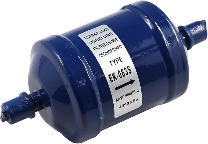 Refrigerant Filter Dryer Liquid Line Filter Drier 3/8 IN Sweat SDML-083S Compatible with HFC CFC HCFC Straight Cool Air Conditioner From 1 to 5 Tons, Widely use in Refrigeration and Heating Systems