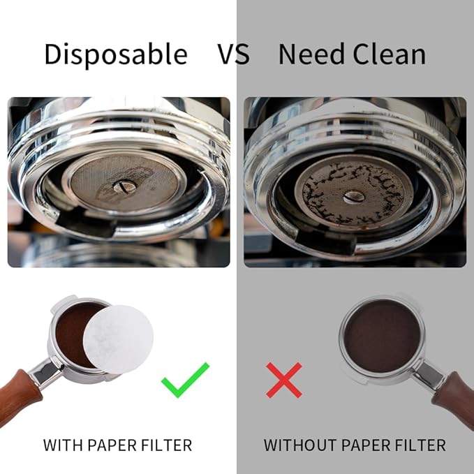 watchget 55mm Espresso Paper Filters - 500 Pcs Disposable Unbleached Coffee Filter Papers, Coffee Puck Screen Portafilter Filters for 58mm Portafilter Baskets and Espresso Machines