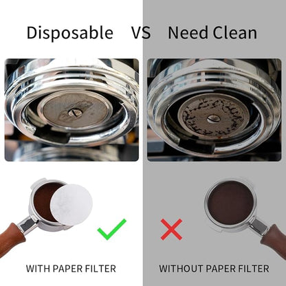 watchget 55mm Espresso Paper Filters - 500 Pcs Disposable Unbleached Coffee Filter Papers, Coffee Puck Screen Portafilter Filters for 58mm Portafilter Baskets and Espresso Machines