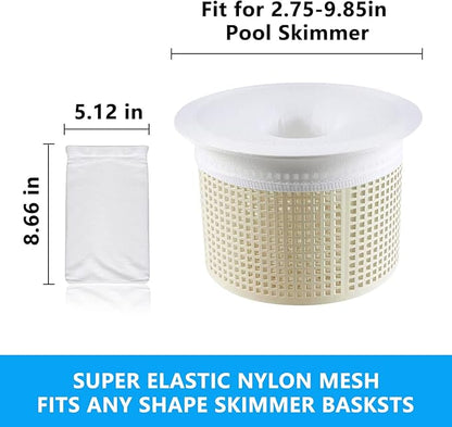 60 Pack Pool Skimmer Socks, Pool Filter Socks for Skimmer Baskets, Ultra-Fine Mesh Skimmer Sock Cleans Debris and Leaves for In-Ground and Above Ground Pools